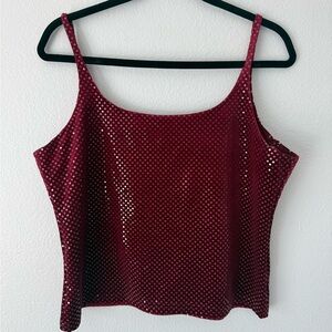 American Vintage Burgundy Velvet Sequin Cami